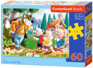 จิ๊กซอว์เด็ก 60 ชิ้น Castorland ลูกหมูสามตัว #06519